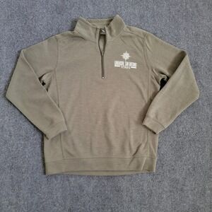 Longhorn San Antonio Texas Pullover Mens Medium Green Half Zip Comfort Authentic